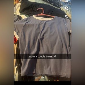 cute grey short sleeve tight crop top. worn twice. great condition.